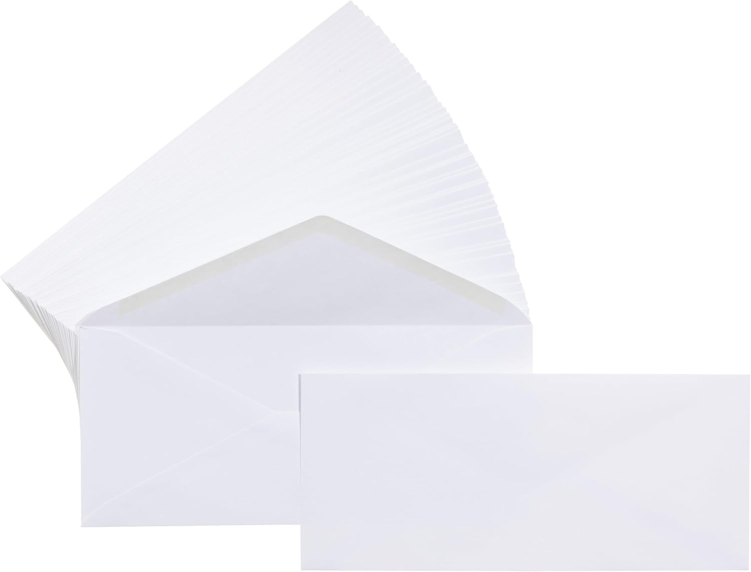 #10 Business Letter Envelopes W/ Gummed Seal No Tint White 500-Pack