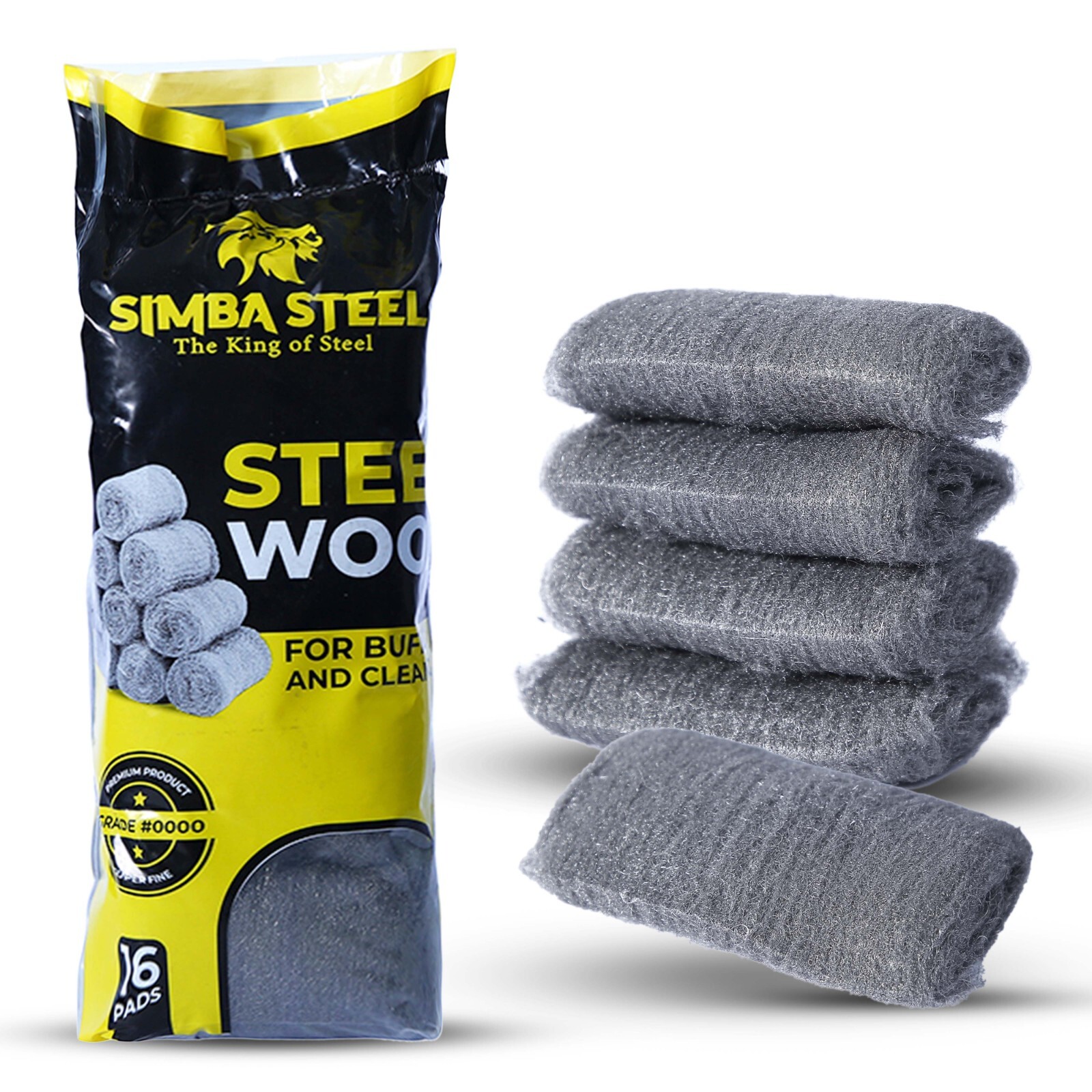 16 Pads Steel Wool Grade #0000 Finest Grade for Furniture Cleaning Mice Control 16 Pads Steel Wool Grade #0000 Finest Grade for Furniture Cleaning Mice Control
