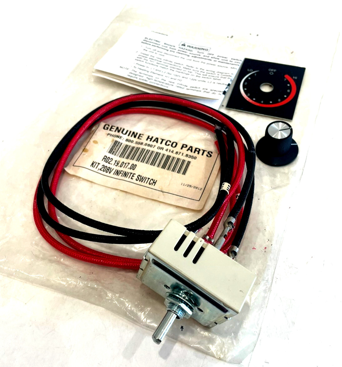 NEW HATCO R02.19.017.00 INFINITE SELECTOR SWITCH 208V R021901700 NEW HATCO R02.19.017.00 INFINITE SELECTOR SWITCH 208V R021901700