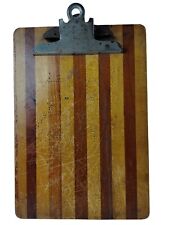 Vintage Wood Clipboard Two Tone Dark Light Striped picture
