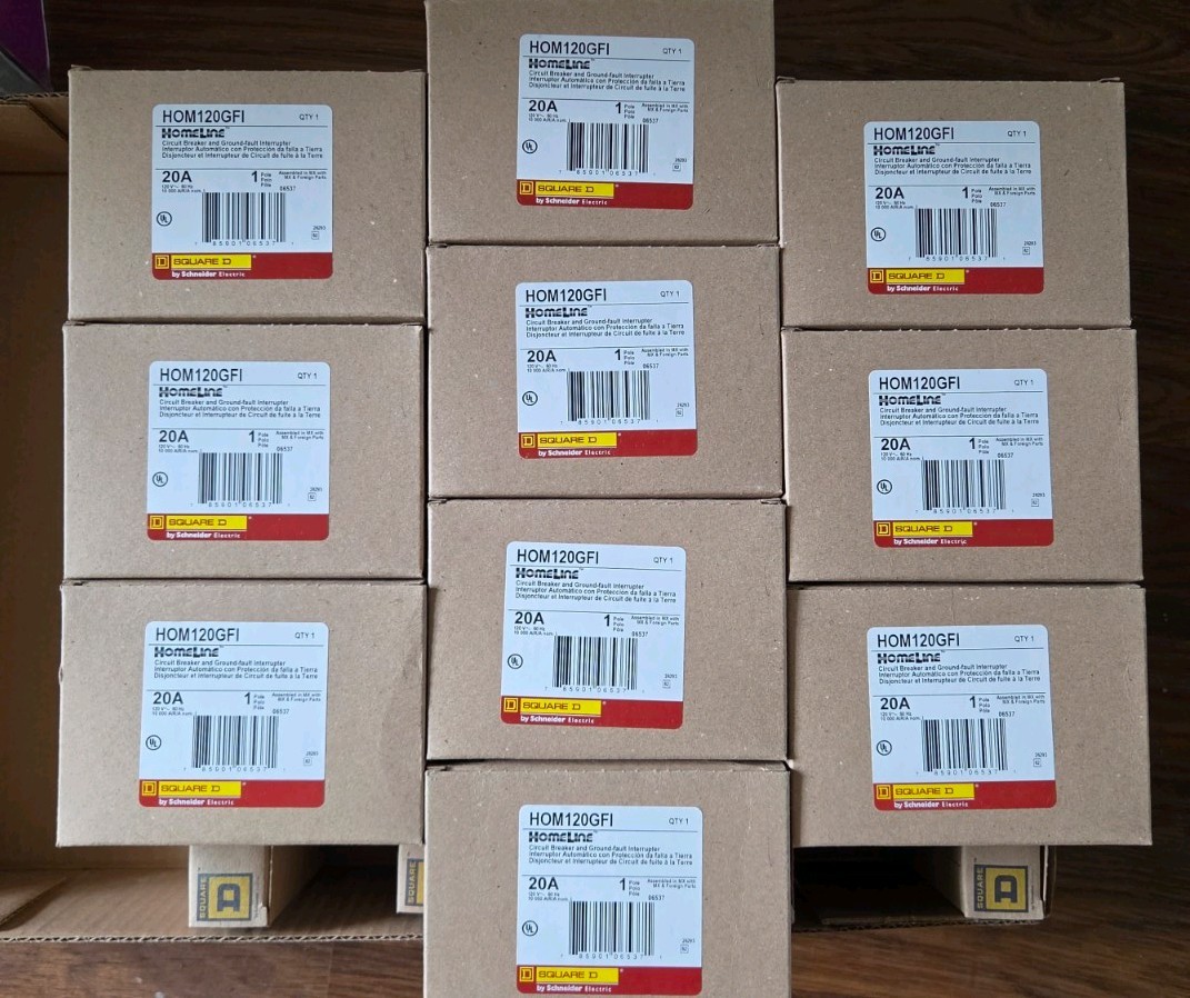 10 New Circuit Breaker Square D Homeline HOM120GFI /HOM120GFIC 20 Amp 1 Pole
