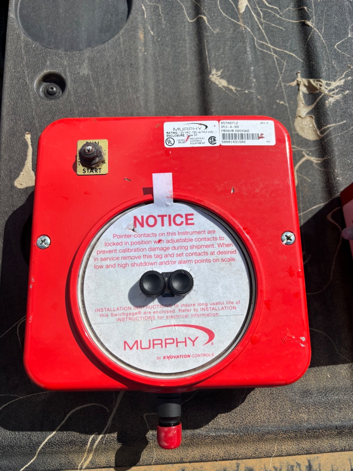 Murphy OPLC-A-600 Swichgage Pressure Switch Gauge