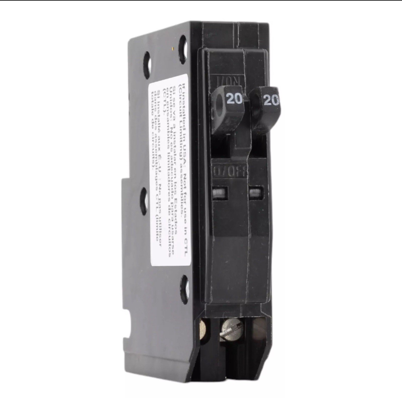Square D QO2020C 2-20 Amp Single-Pole Tandem Circuit Breaker Square D QO2020C 2-20 Amp Single-Pole Tandem Circuit Breaker