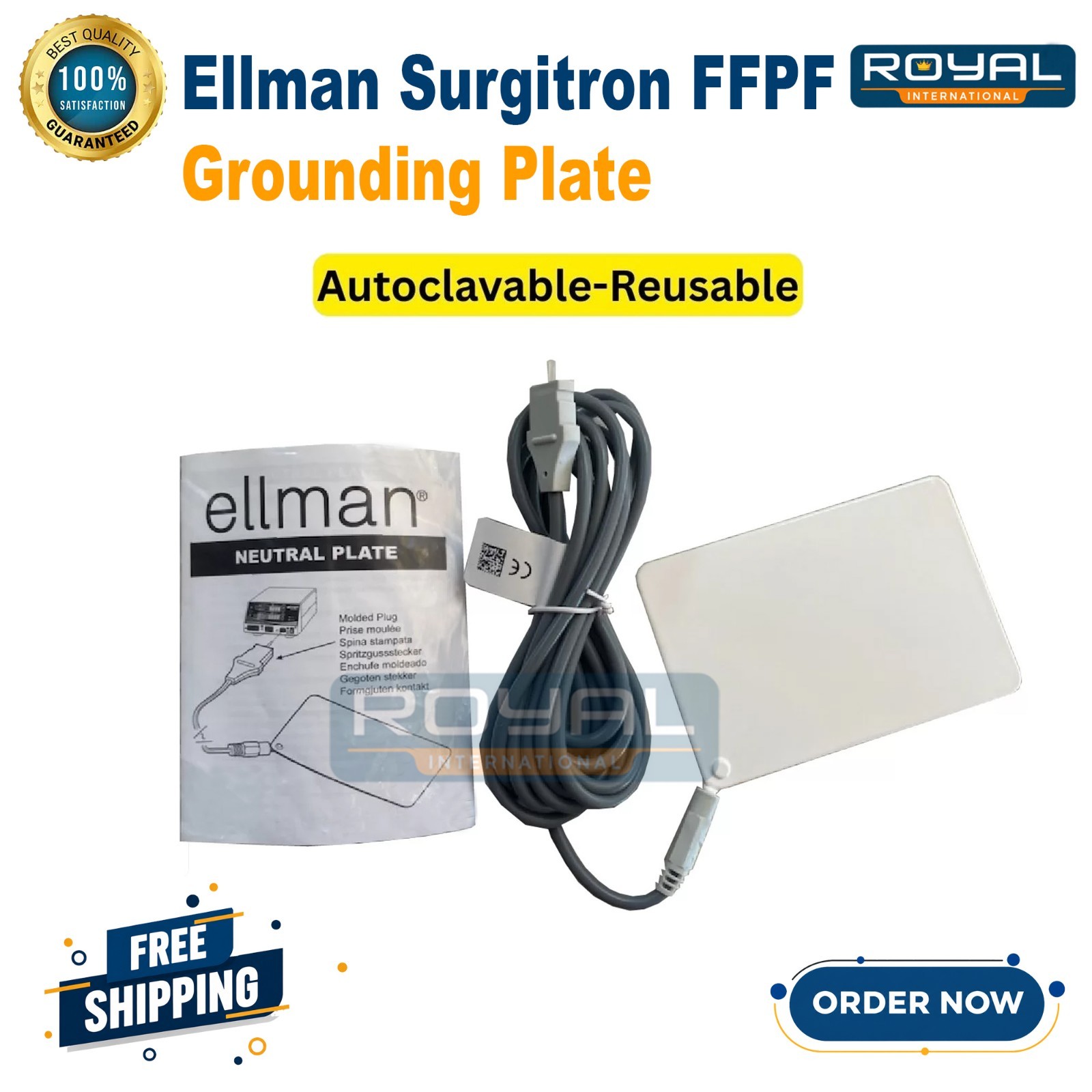 Ellman Surgitron 4.0 Dual RF 120 IEC Neutral Plate with Cable Autoclavable CE Ellman Surgitron 4.0 Dual RF 120 IEC Neutral Plate with Cable Autoclavable CE