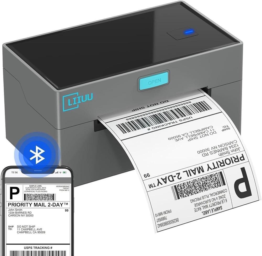 Bluetooth Thermal Shipping Label Printer 4x6 Support iOS iPhone iPad Android…… Bluetooth Thermal Shipping Label Printer 4x6 Support iOS iPhone iPad Android……