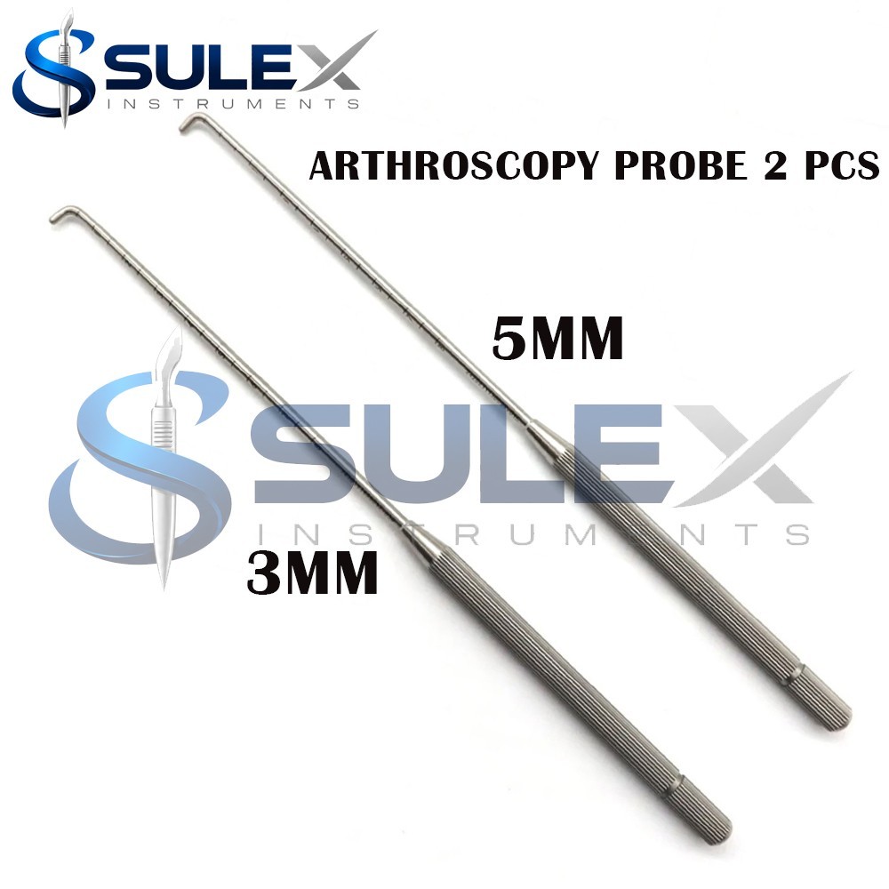 Arthroscopy Probe 3MM and 5MM Set of 2 Pcs Arthroscopic Surgical Instruments Set Arthroscopy Probe 3MM and 5MM Set of 2 Pcs Arthroscopic Surgical Instruments Set