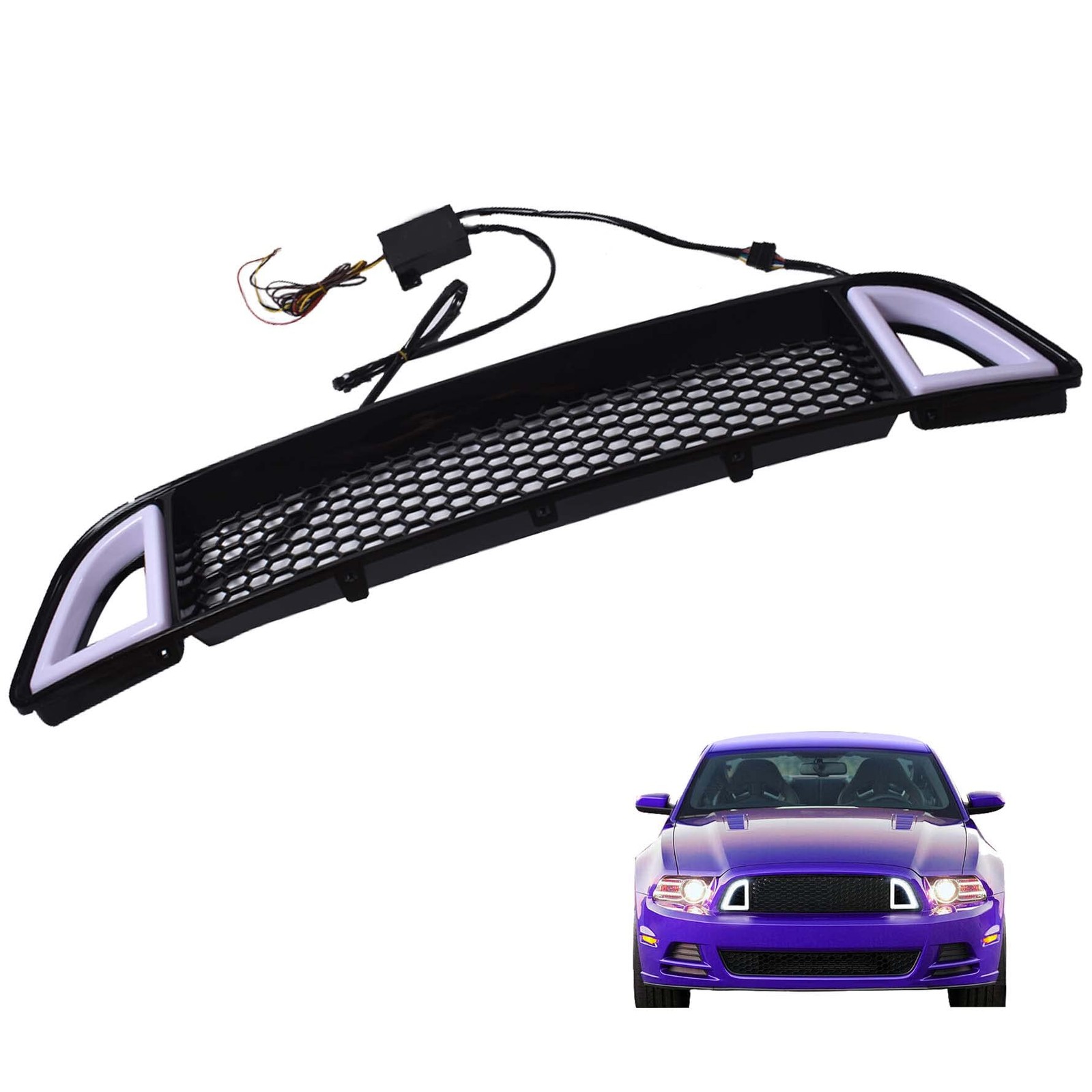 3Pcs Front Grille Replacement for M-ustang
