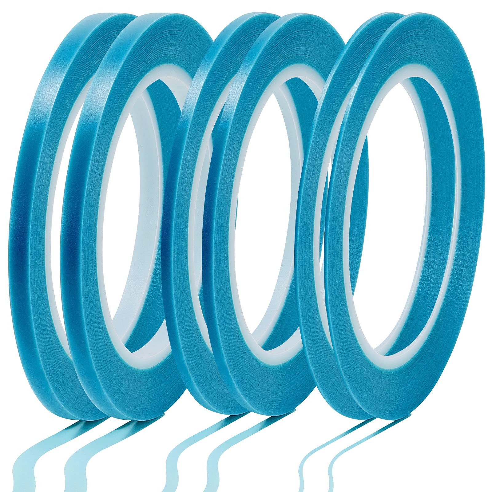 Nezyo 6 Pcs Vinyl Pinstripe Tapes Masking [\'1/16, 1/8, 1/4 Inch\'], Blue