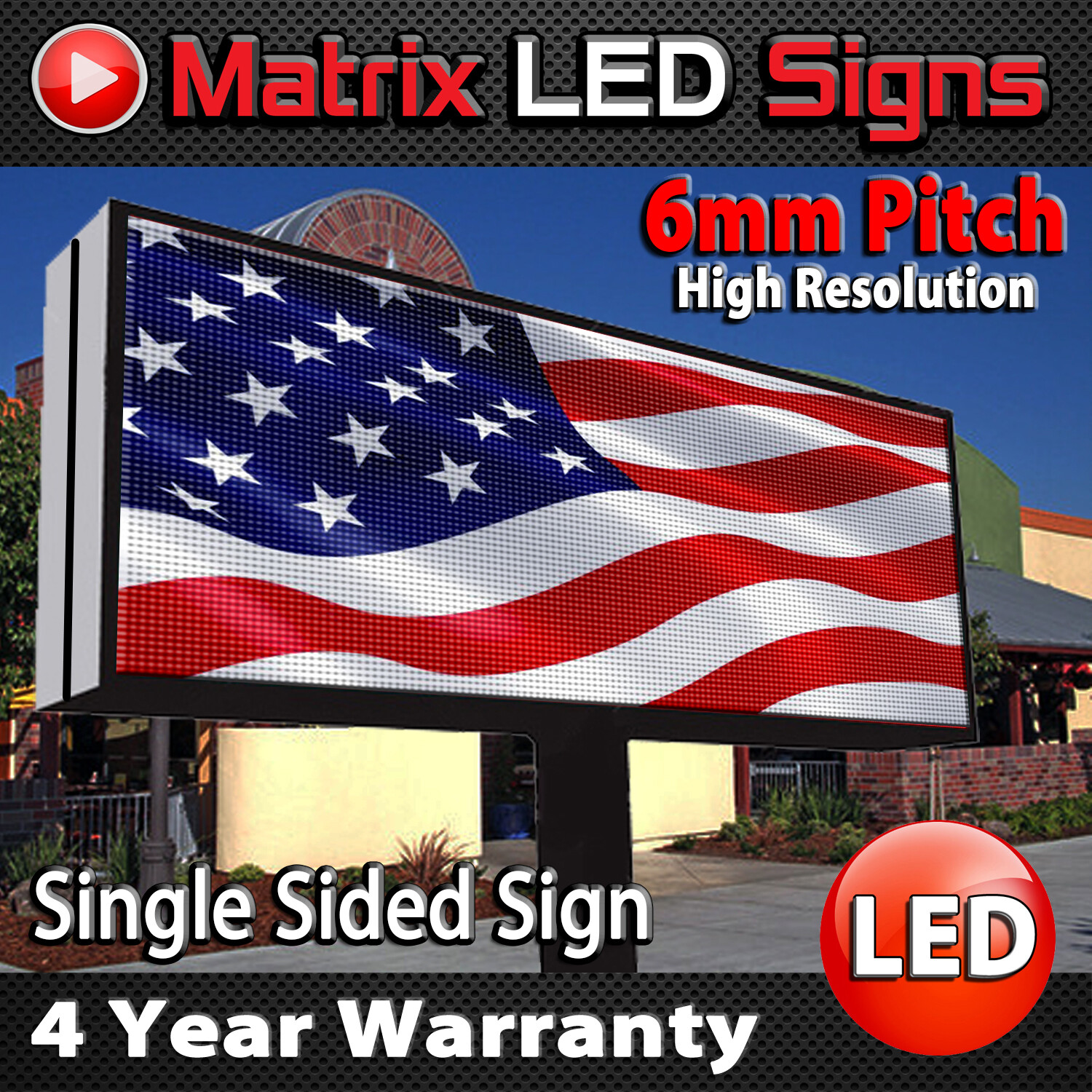 LED Sign Outdoor Full Color One Sided LED Programmable Message Digital Sign P6 LED Sign Outdoor Full Color One Sided LED Programmable Message Digital Sign P6