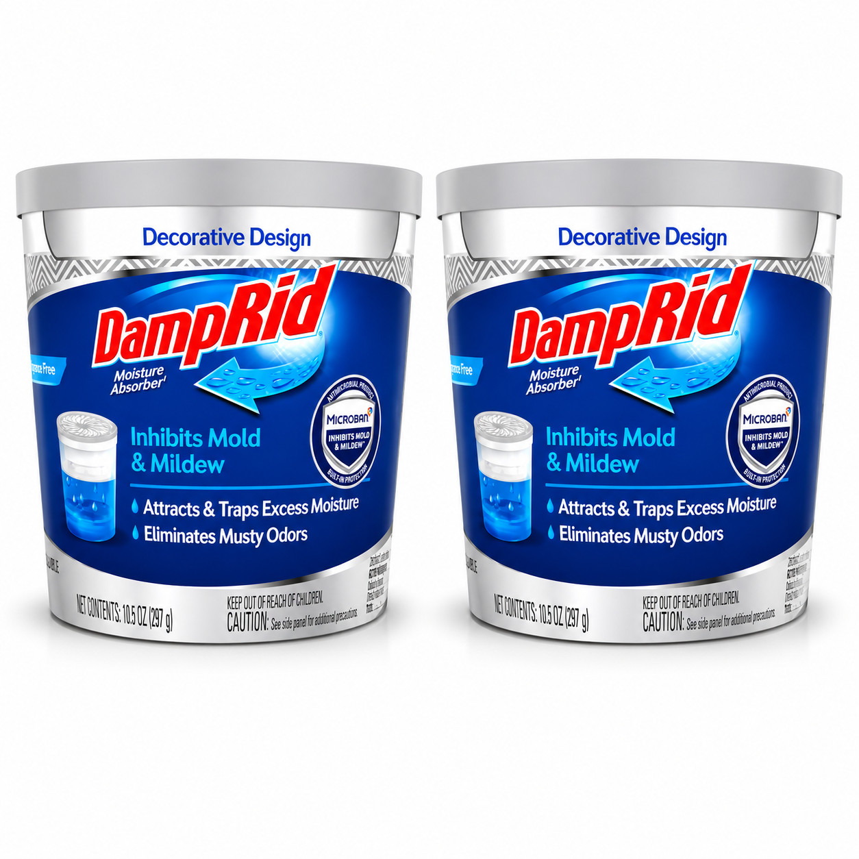 DampRid 10.5 oz Fragrance Free Bucket Refillable Moisture Absorber - 2 PACK DampRid 10.5 oz Fragrance Free Bucket Refillable Moisture Absorber - 2 PACK