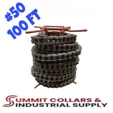 #50 RIVETED ROLLER CHAIN 100FT NEW FROM FACTORY W/10 FREE CONNECTING LINKS picture