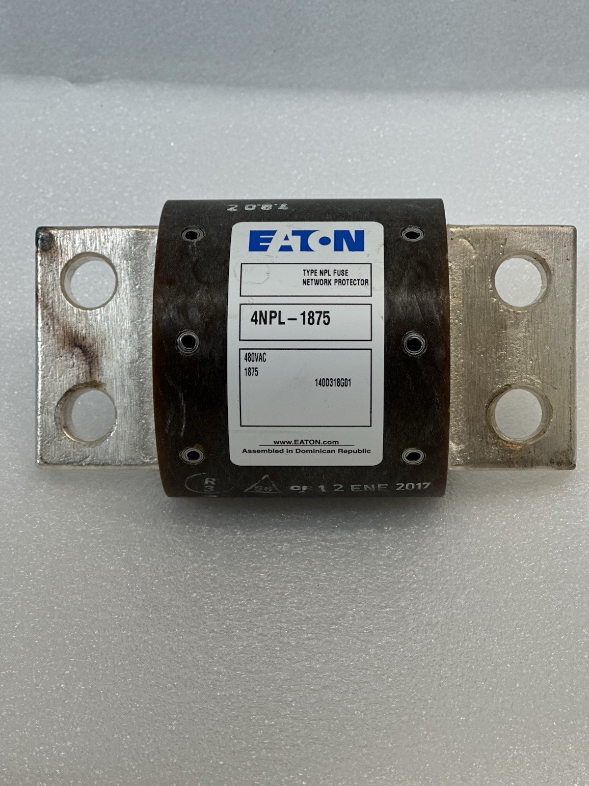 EATON CUTLER HAMMER 4NPL 1875 Type NPL 480VAC Network Protector Fuse 140D318G01 EATON CUTLER HAMMER 4NPL 1875 Type NPL 480VAC Network Protector Fuse 140D318G01
