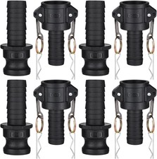 8 PCS 1 Inch Camlock Fittings Type C & E Polypropylene Cam Groove Hose Kit picture
