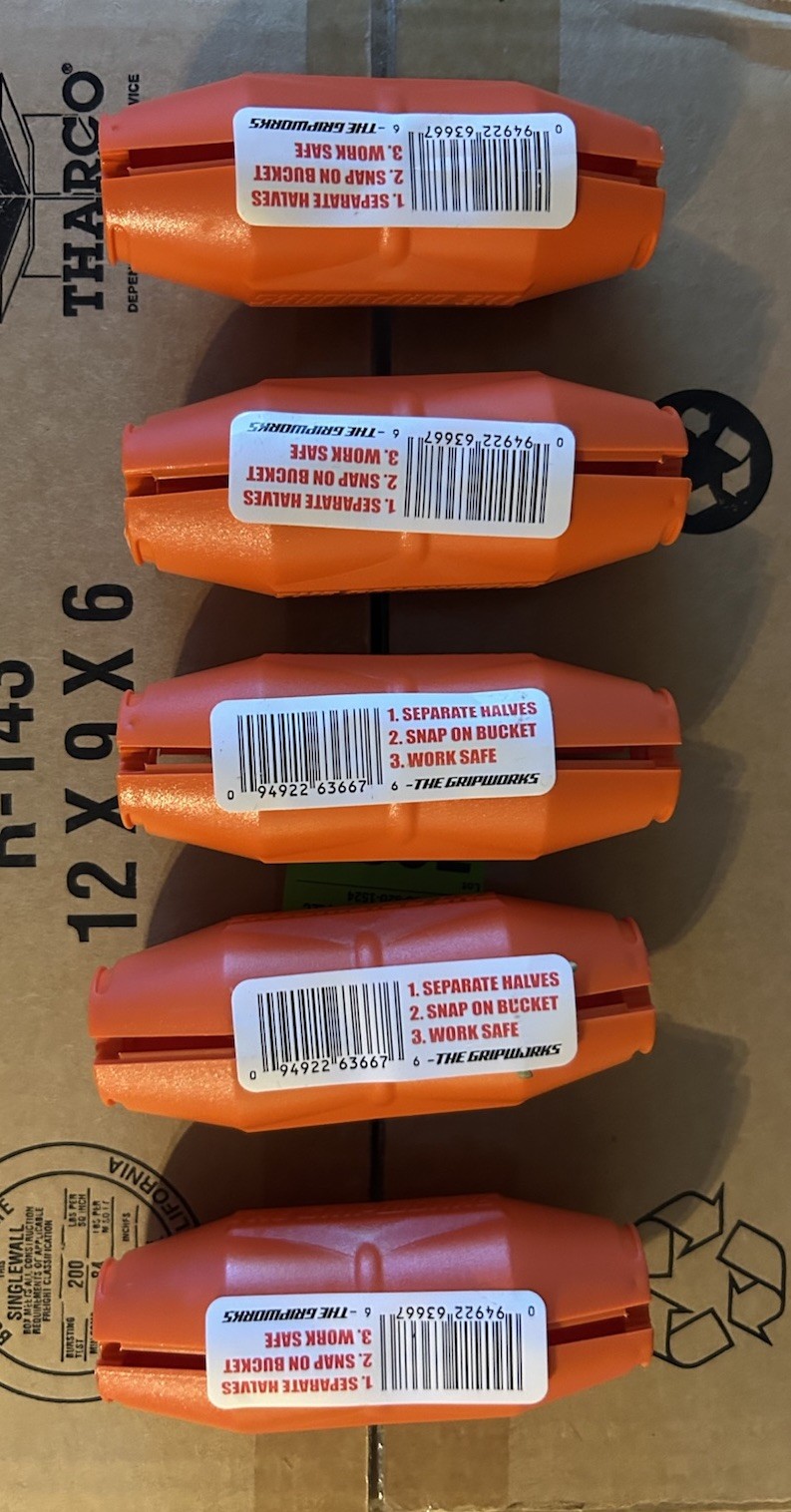 The Gripworks Snip Grip Ergonomic Bucket Handles 5 ORANGE The Gripworks Snip Grip Ergonomic Bucket Handles 5 ORANGE