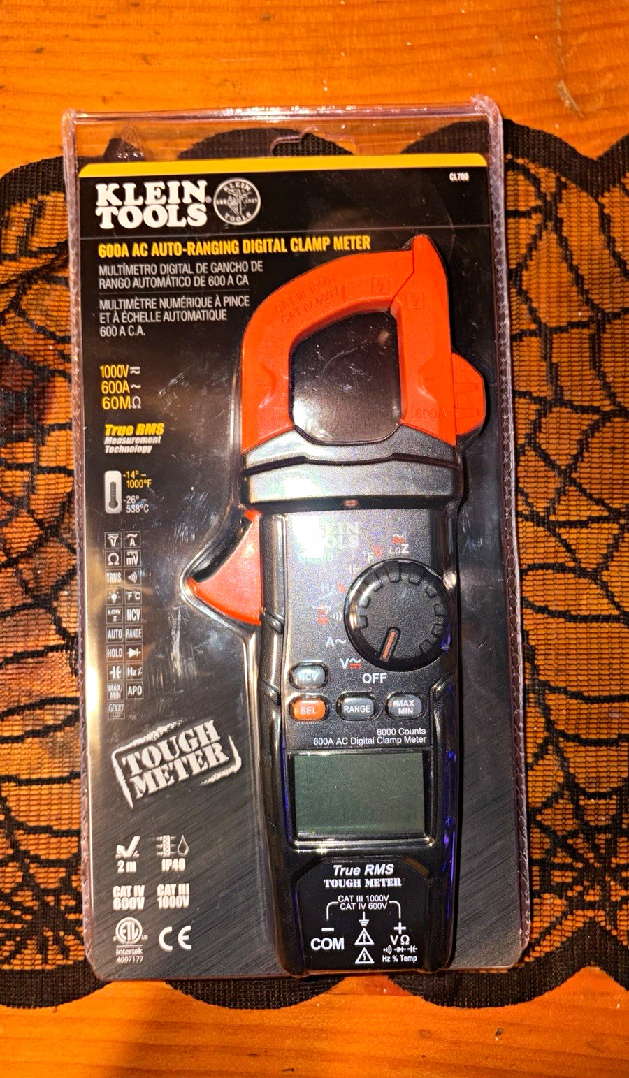 Klein Tools CL700 600A AC/DC Clamp Meter True RMS CAT IV 1000V 6000-Count