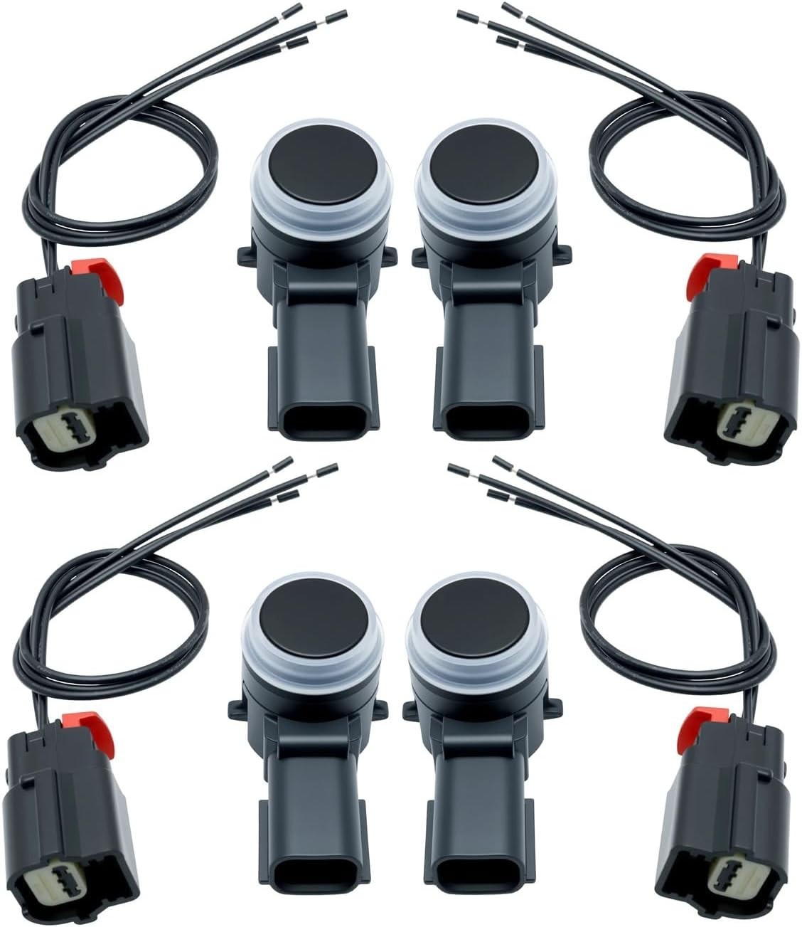 4 Pcs Bumper Park Assist Object Sensor with Connector, Fit for Silverado/Tahoe/