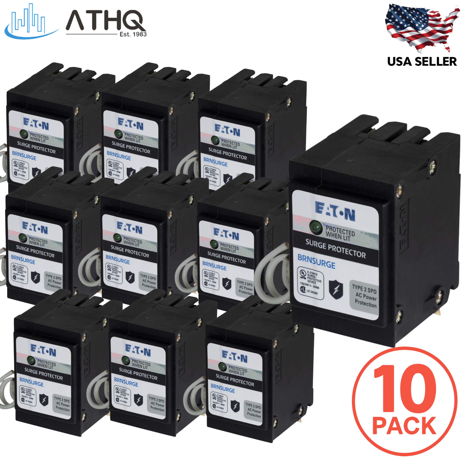 10 PACK Eaton BRNSURGE Type BR Circuit Breaker Surge Protective Device 18kA NEW