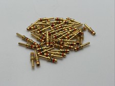 *NEW* 50PC LOT - M39039/58-364 Mil-Spec 3 Stripe Connector Pins Male Crimp Gold picture