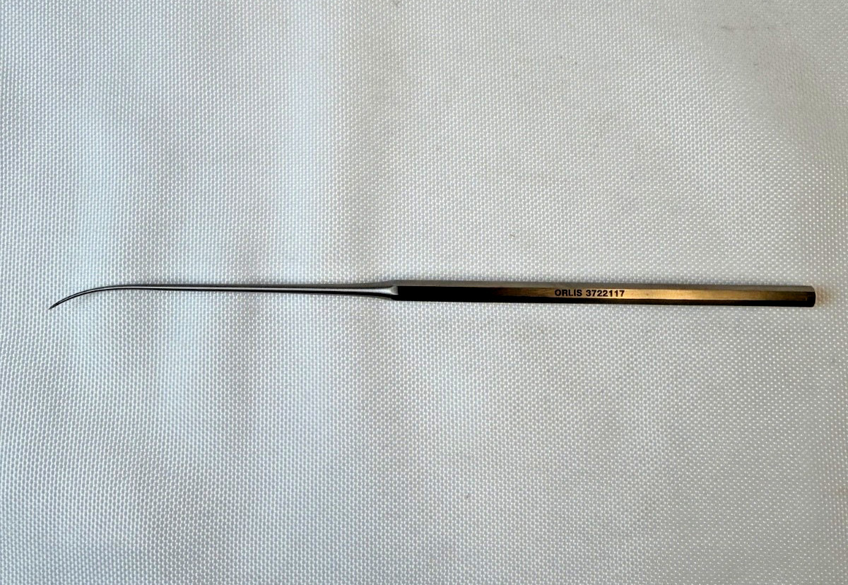 Orlis XOMED 3722117 6.0mm 160mm Curved Rosen Pick ENT Otology Orlis XOMED 3722117 6.0mm 160mm Curved Rosen Pick ENT Otology