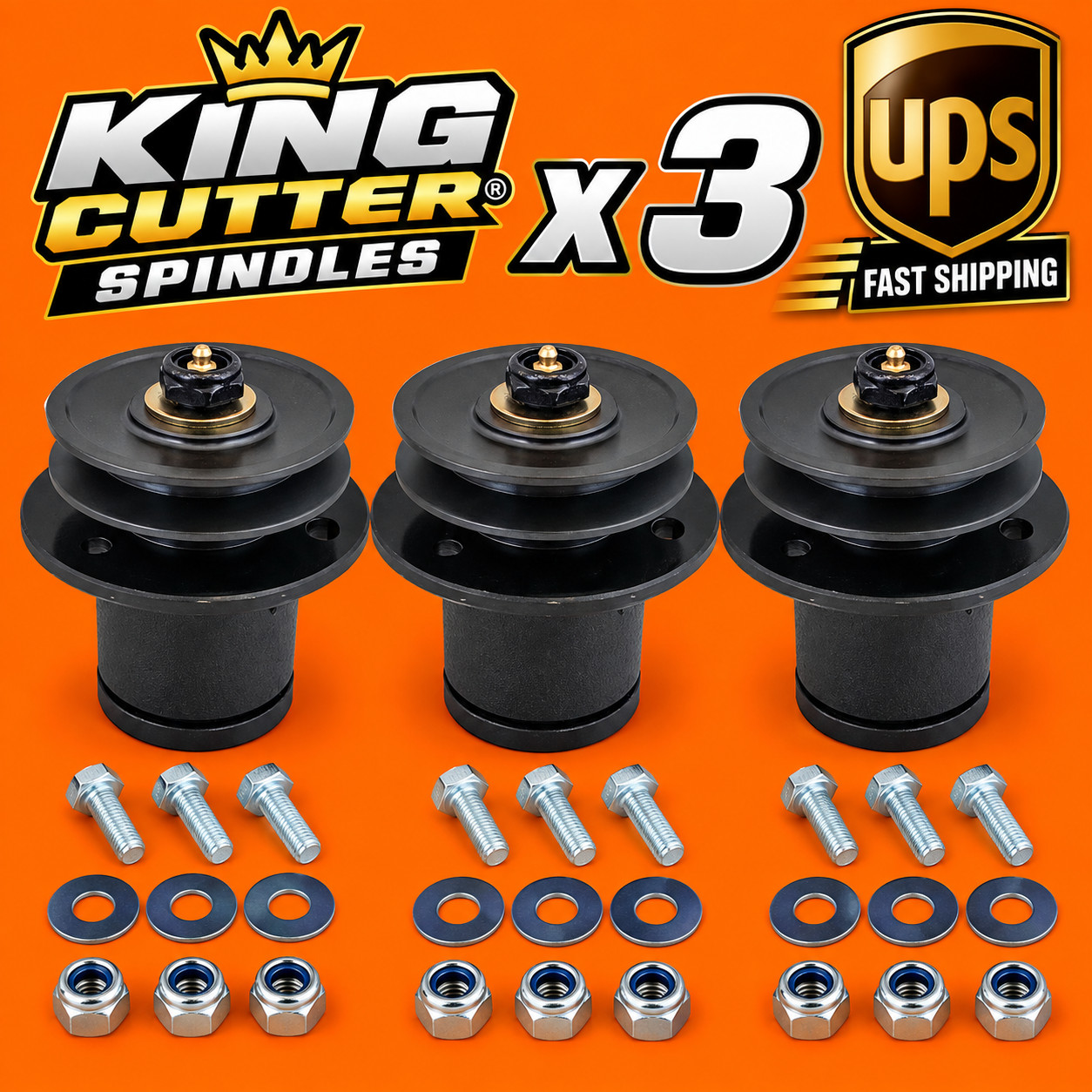qty 3 Spindle Assembly King Kutter 502303 4' 5' 6' Mower qty 3 Spindle Assembly King Kutter 502303 4' 5' 6' Mower