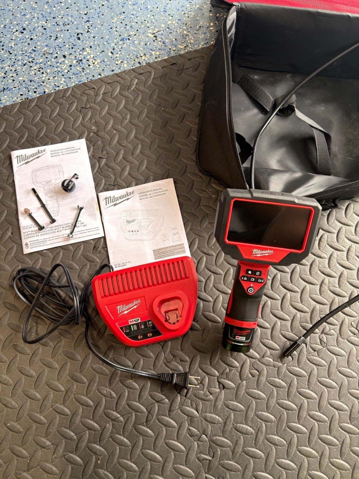 Milwaukee M12 M-Spector 360 Inspection Camera 3ft Flex 12mm LCD 3x Zoom
