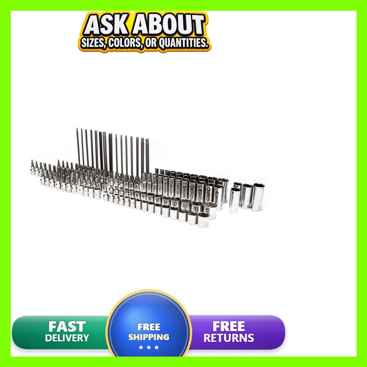 Husky 3/8 In. Drive 6-Point Socket And Bit Sockets (114-Pieces) H38SKT114BAS Husky 3/8 In. Drive 6-Point Socket And Bit Sockets (114-Pieces) H38SKT114BAS