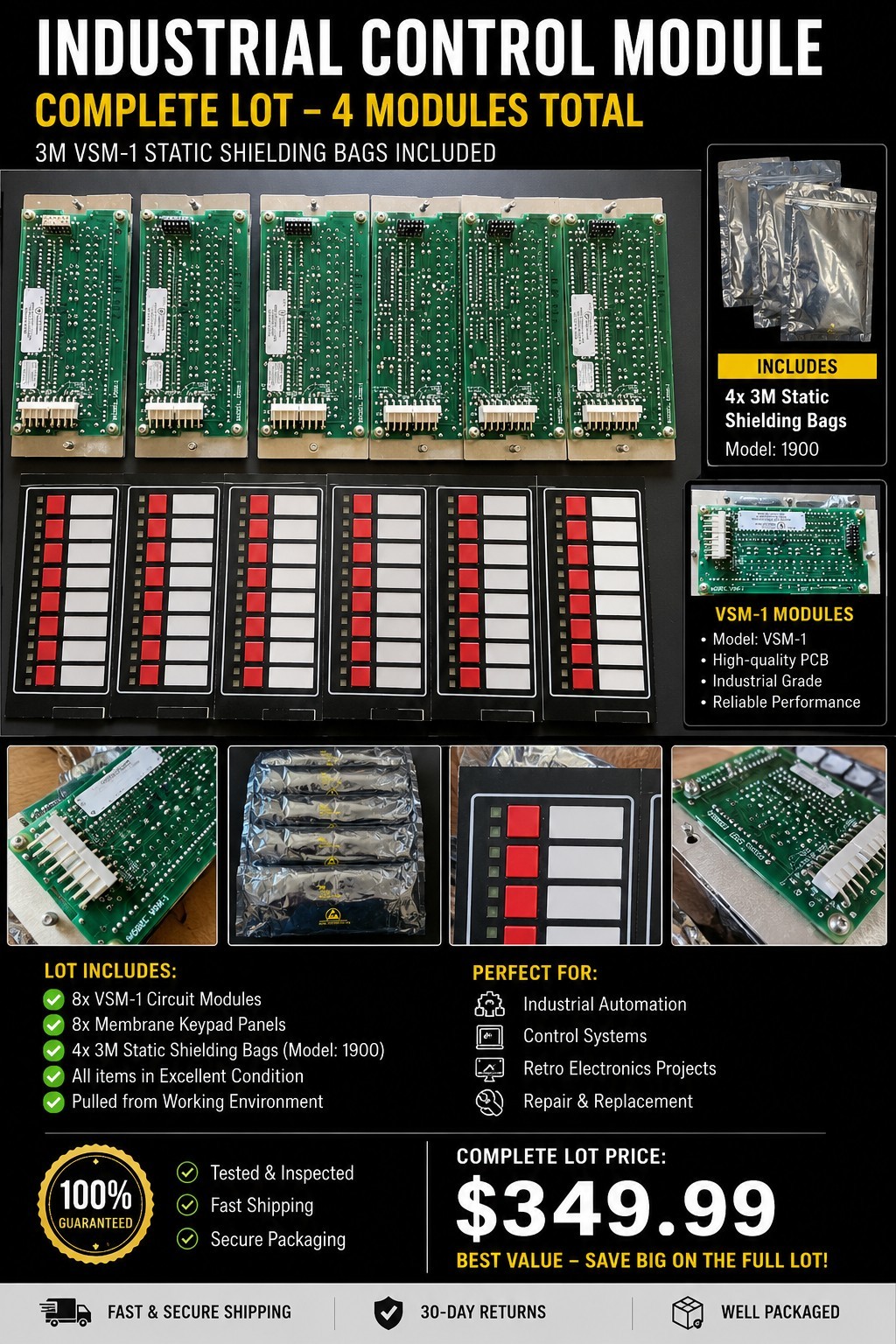 Ferranti VSM-1 Lot Industrial Control Modules with Keypad Control Panels Ferranti VSM-1 Lot Industrial Control Modules with Keypad Control Panels