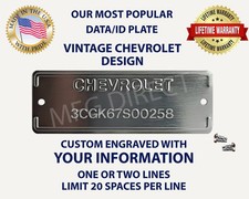 EMBOSSED CHEVROLET VIN DOOR DASH TAG SERIAL NUMBER DATA PLATE CHEVY DATA PLATE picture