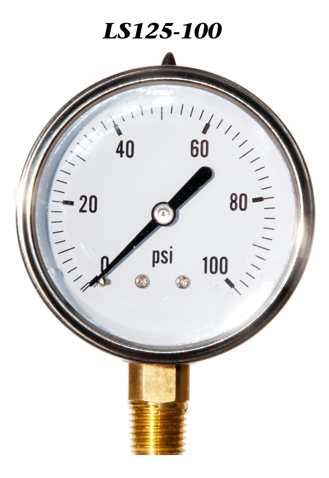 Pressure Gauge 0-100 PSI, Liquid Filled 2.5” Stainless Steel 1/4 Pressure Gauge 0-100 PSI, Liquid Filled 2.5” Stainless Steel 1/4