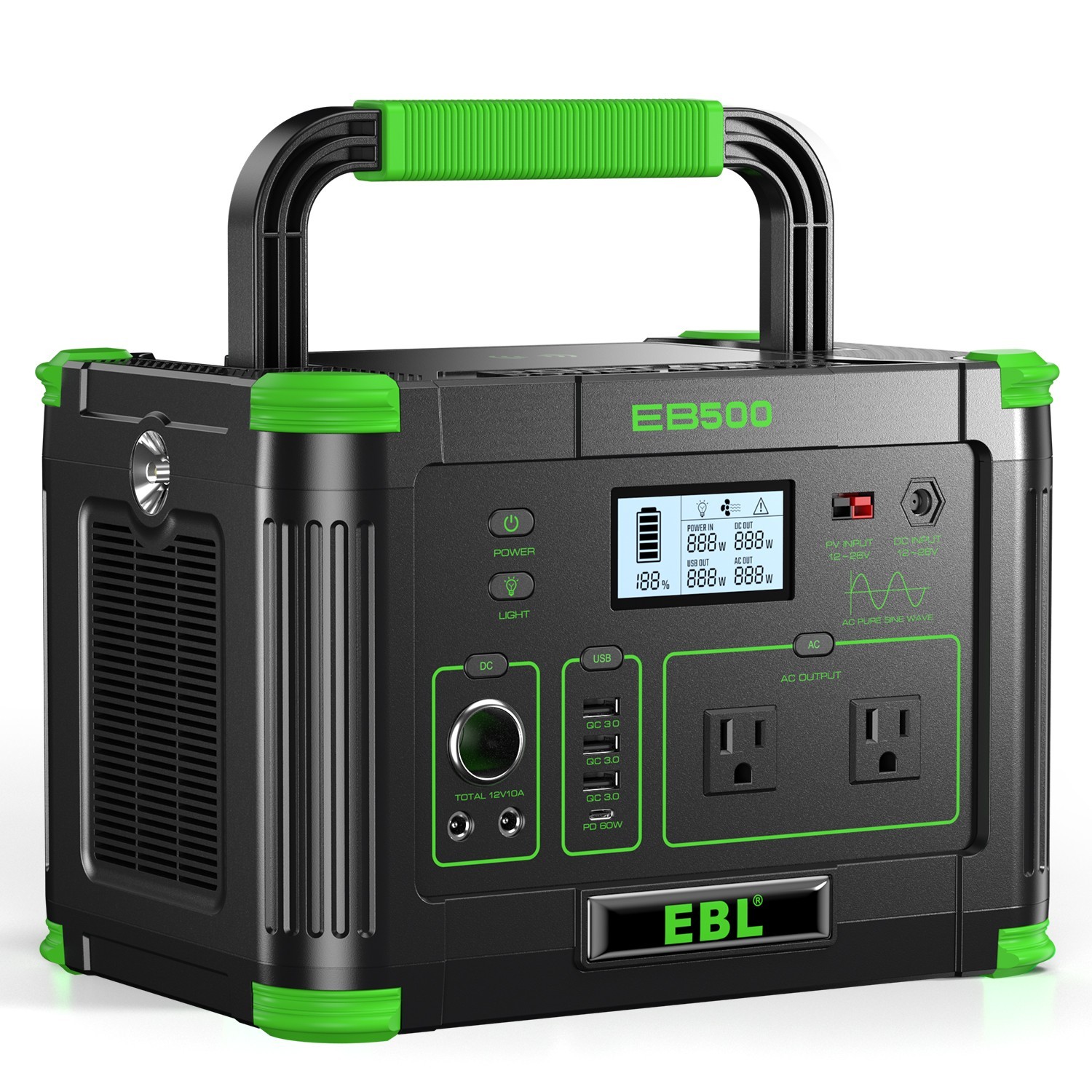 500W 519.48Wh Portable Power Station Solar Charger Generator for Back Up Travel 500W 519.48Wh Portable Power Station Solar Charger Generator for Back Up Travel
