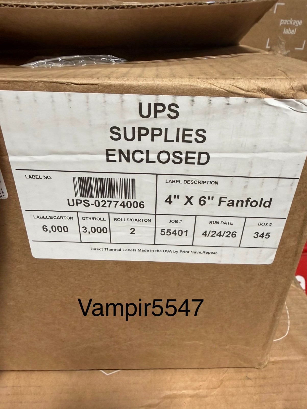 6000 Blank 4 x 6 Direct Thermal Fanfold Peel & Stick UPS Shipping Labels Bulk 6000 Blank 4 x 6 Direct Thermal Fanfold Peel & Stick UPS Shipping Labels Bulk
