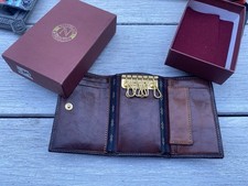 “Nikolai” by Piquadro-NOS brown leather keychain wallet , made in Italy#BIC picture
