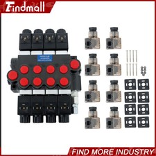 Findmall 4 Spool Hydraulic Control Valve 12V DC 13 GPM 3600PSI picture