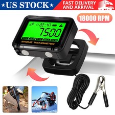 Digital Inductive Tachometer RPM Hour Meter 18000 RPM Max Recall IP68 Waterproof picture