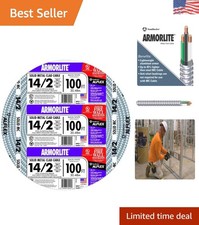 Lightweight 100 ft 14/2 MC Cable with Solid Copper Conductors and Grounding Wire picture
