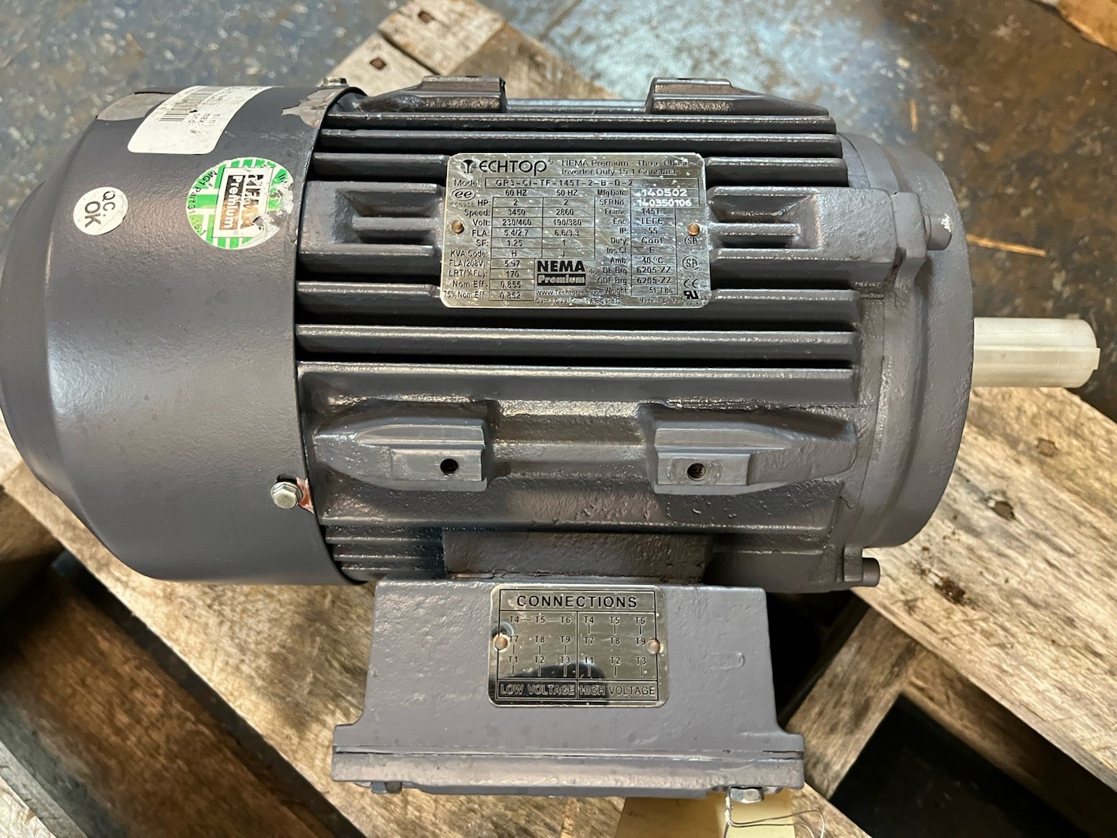 TECHTOP,GR3-CI-TF-145T-2-B-D-2,INVERTER MOTOR 2HP 3450RPM 3PH 145T TECHTOP,GR3-CI-TF-145T-2-B-D-2,INVERTER MOTOR 2HP 3450RPM 3PH 145T