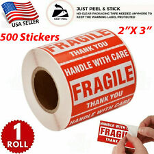 Fragile Stickers 1 Roll 500 2x3 Fragile Label Sticker Handle With Care Mailing picture
