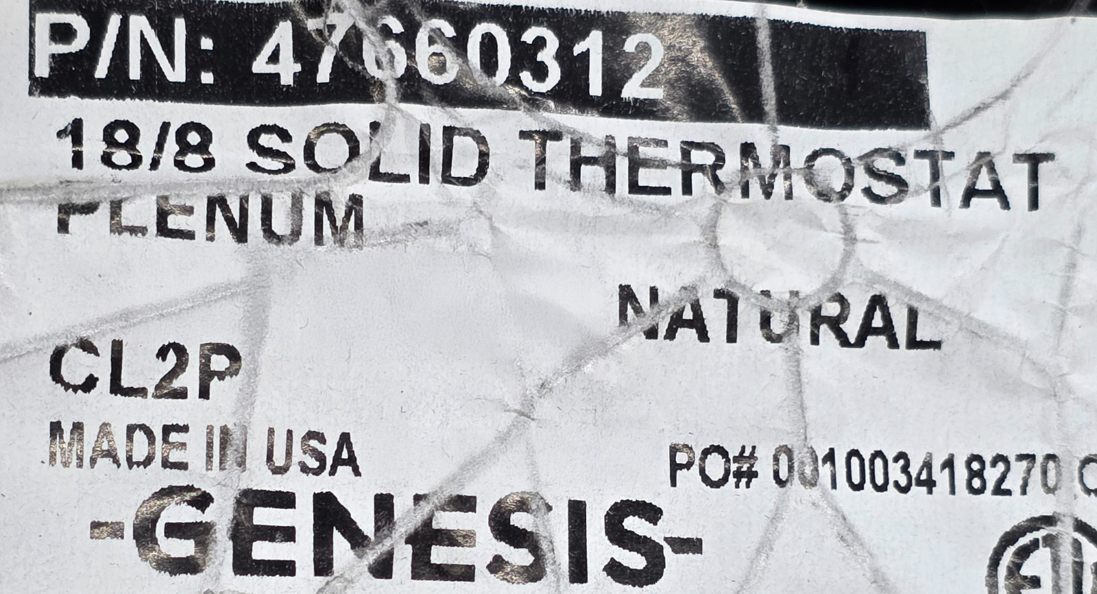Genesis Cable 4766 18/8C Solid Plenum Thermostat Cable CL2P White /50ft