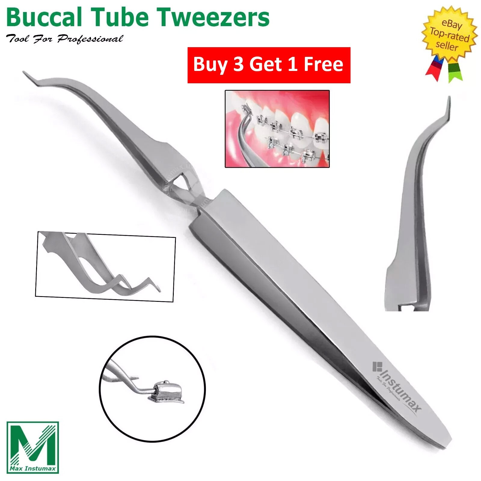 Dental Buccal Tube Tweezer Orthodontic Slim Tip Bracket Holder Direct Bonding CE