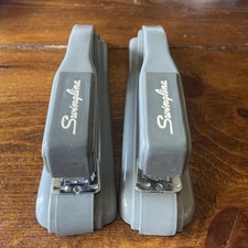 Vintage Swingline Metal Gray Stapler Model 27 Made in USA Tested Works lot of 2 picture