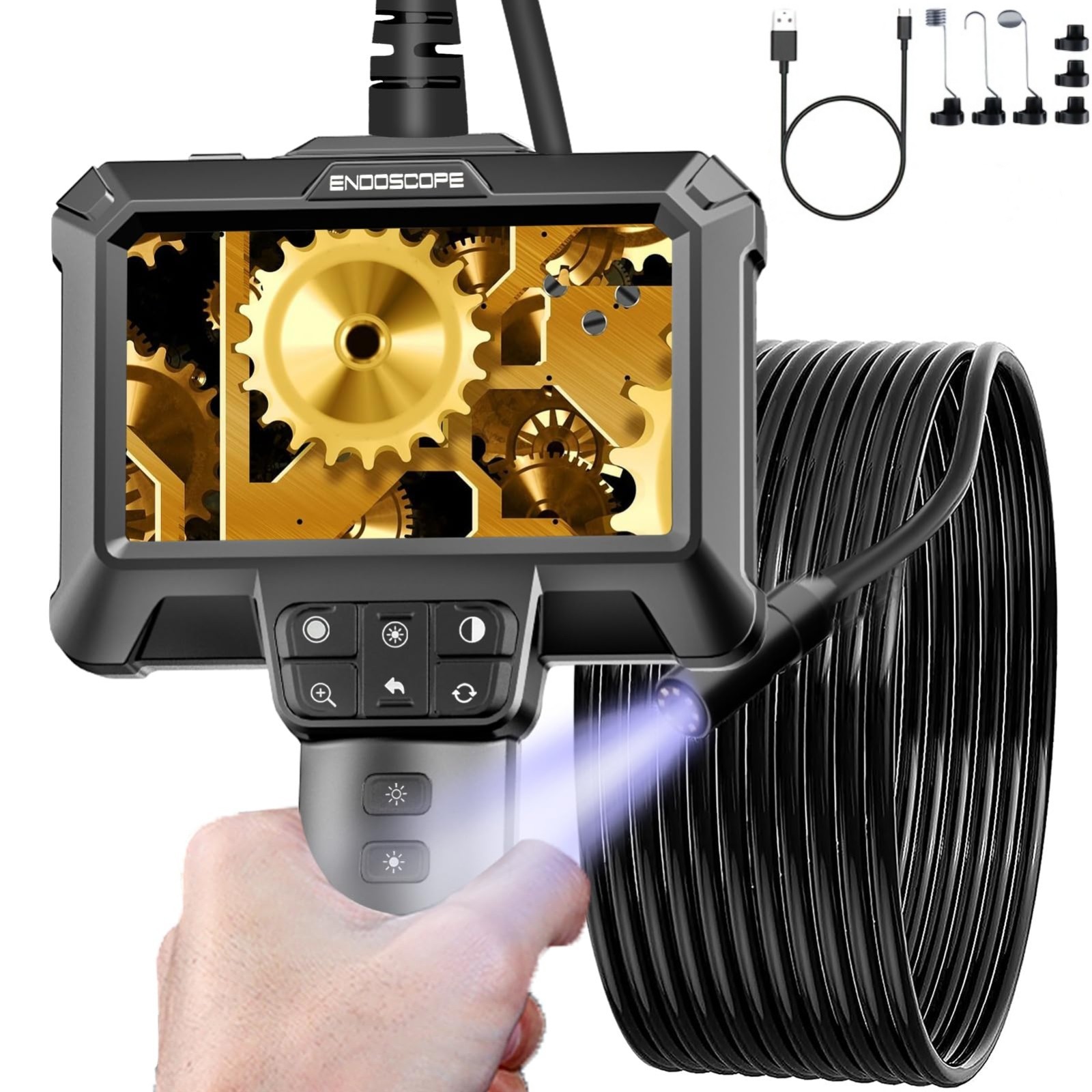 Borescope Camera with Light, 16.5ft Endoscope Inspection,Waterproof Snake Camera Borescope Camera with Light, 16.5ft Endoscope Inspection,Waterproof Snake Camera