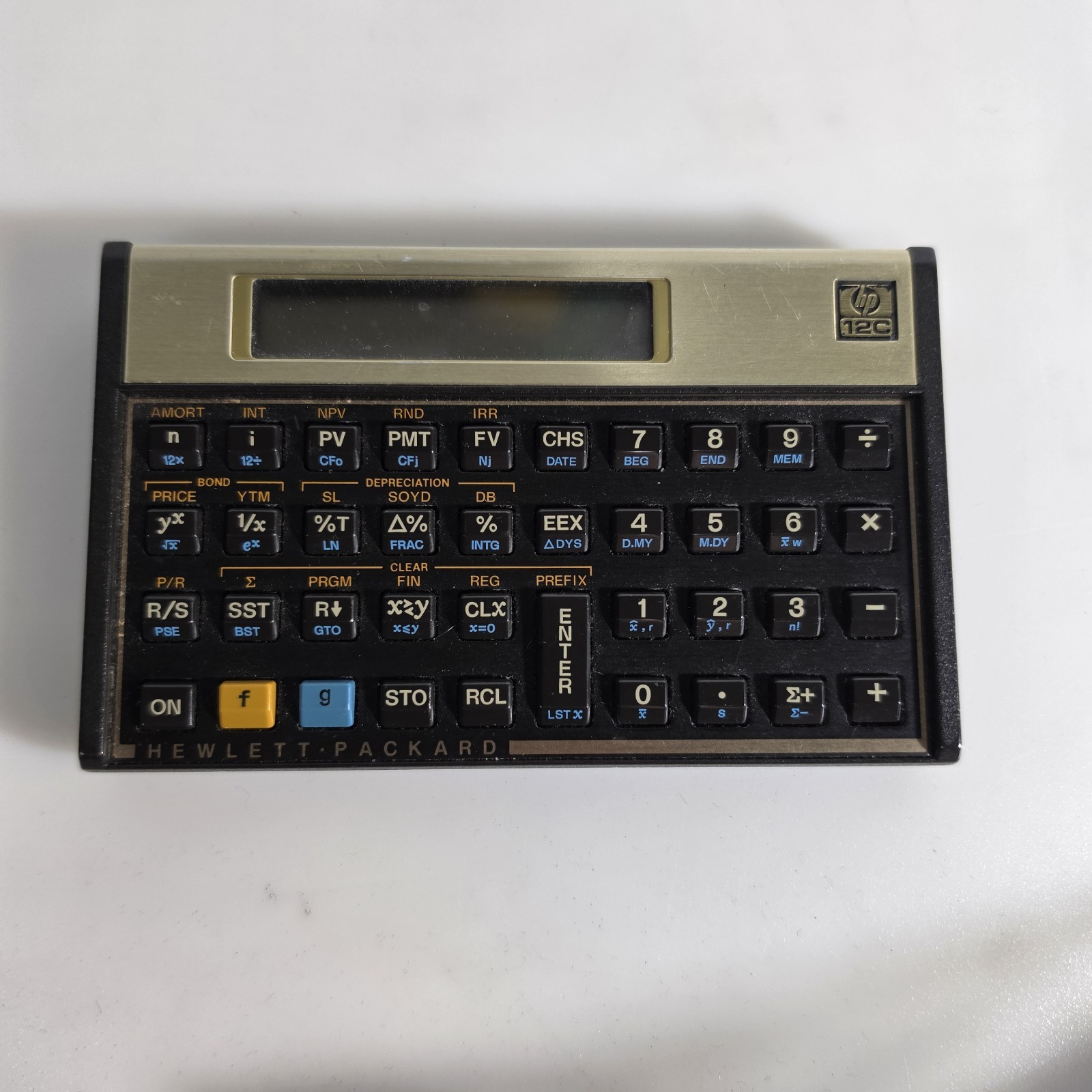 Vintage HP 12C Financial Calculator Hewlett Packard Tested Working W/ Cover