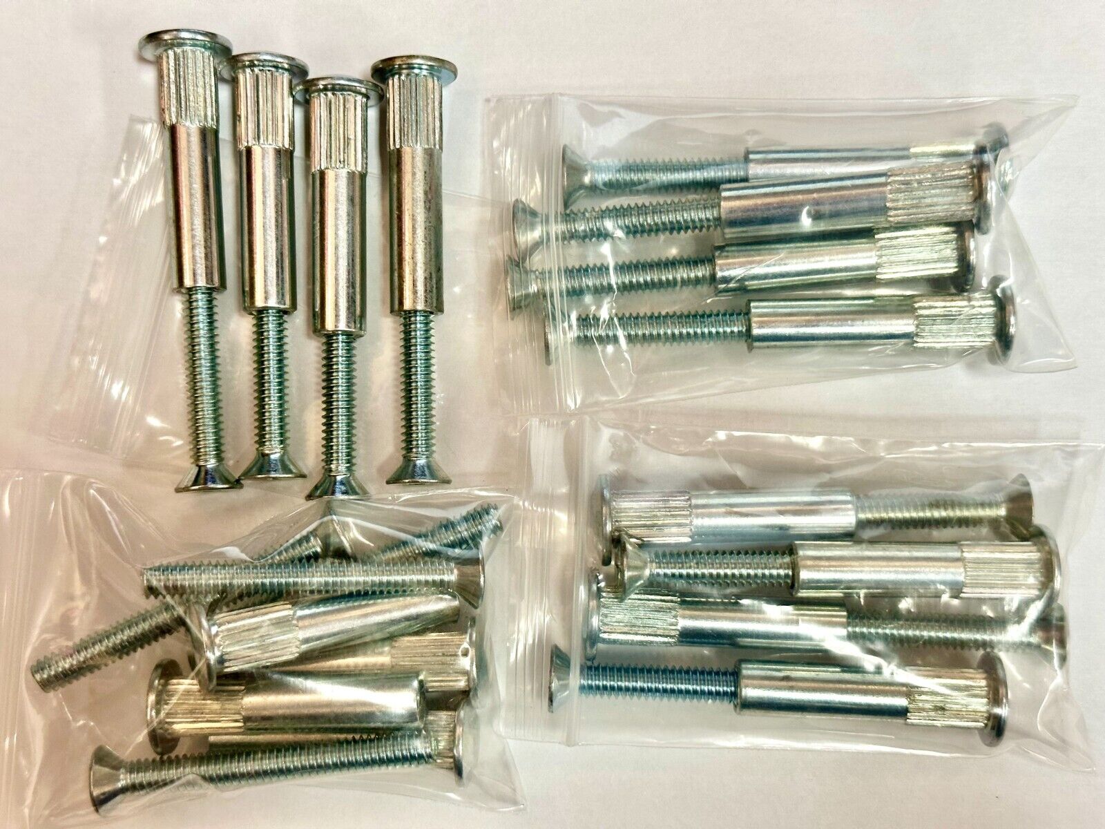4 BAGS* NEW THRU-BOLT / SEX BOLTS,1/4-20,DOOR CLOSERS KIT,4PC WITH 2IN SCREWS 