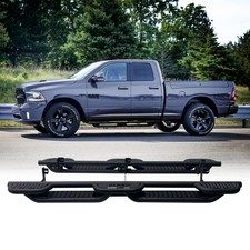Steel Running Boards Side Steps Black 2010-2024 Dodge Ram 2500/3500 Quad Cab picture