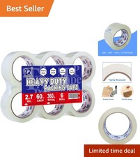 Self-Adhering Clear Packing Tape 6-Pack, 2.7 Mil, Ideal for Moving & Shipping picture
