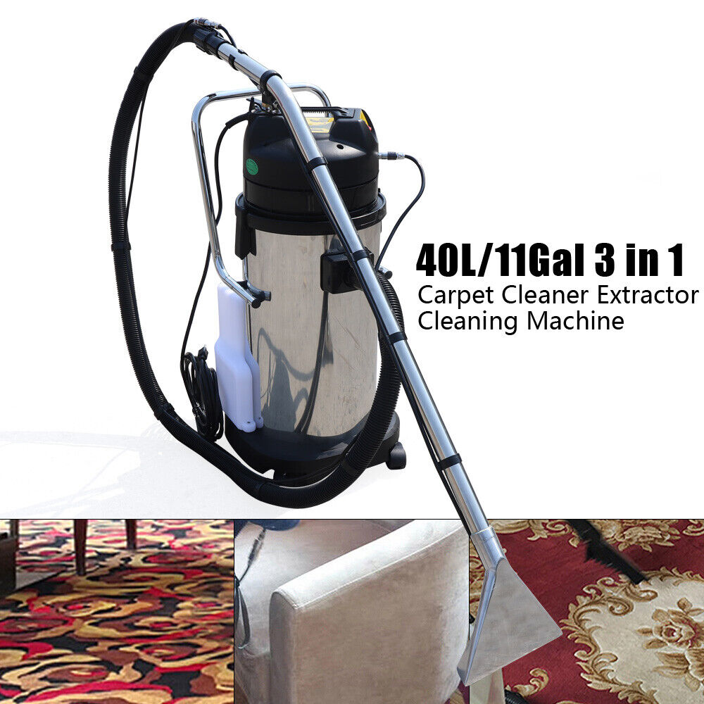 40L 3in1 Commercial Carpet Cleaning Machine, Steam Vacuum Cleaner Extractor 110V
