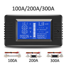 DC Battery Monitor Meter 100A/200A/300A 0-200V LCD Display Amp for Car RV Solar picture