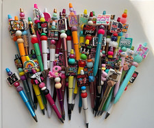 Lot of 50 Assorted Silicone Beaded Pens – Religious, Snarky, Professions & More picture
