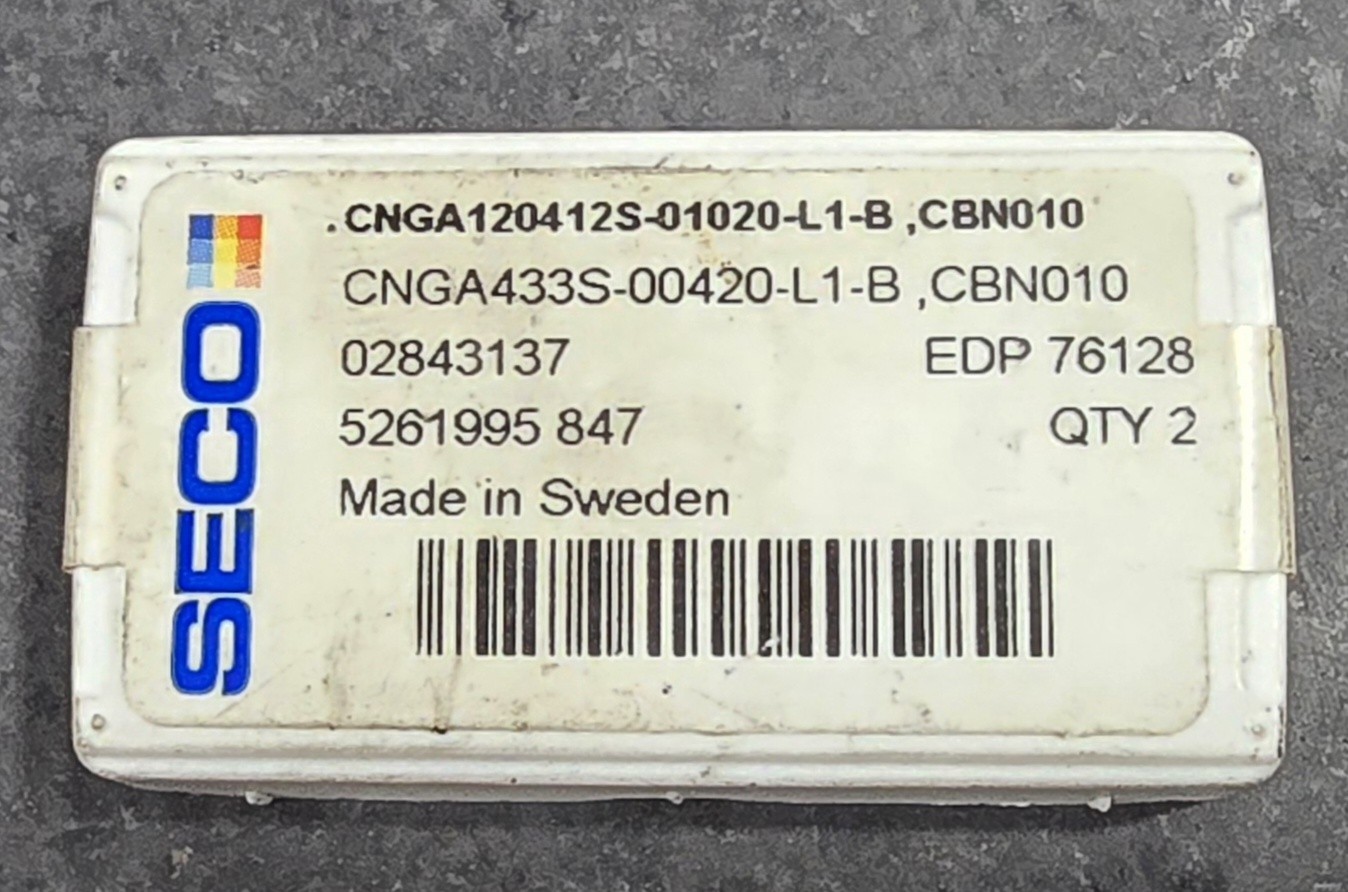 SECO CNGA 120412S-01020-L1-B CBN010 Turning Inserts **2 pack** *FREE SHIPPING* SECO CNGA 120412S-01020-L1-B CBN010 Turning Inserts **2 pack** *FREE SHIPPING*