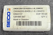 SECO CNGA 120412S-01020-L1-B CBN010 Turning Inserts  **2 pack** *FREE SHIPPING* picture